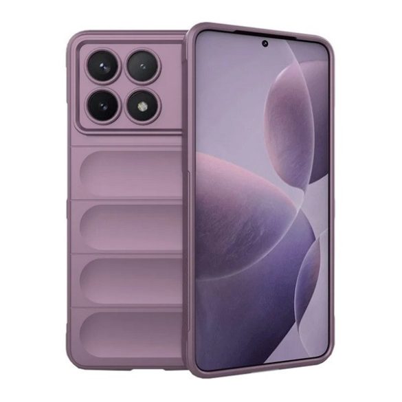 Xiaomi Redmi K70 / K70 Pro / Poco F6 Pro, Szilikon tok, közepesen ütésálló, 3D minta, lila