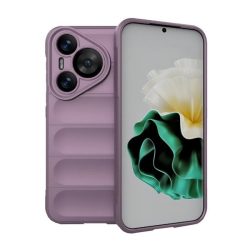   Huawei Pura 70, Szilikon tok, közepesen ütésálló, 3D minta, lila