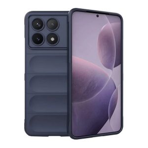 Xiaomi Redmi K70 / K70 Pro / Poco F6 Pro, Szilikon tok, közepesen ütésálló, 3D minta, sötétkék