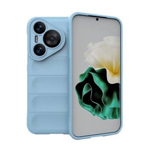Huawei Pura 70, Szilikon tok, közepesen ütésálló, 3D minta, világoskék
