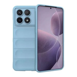 Xiaomi Redmi K70 / K70 Pro / Poco F6 Pro, Szilikon tok, közepesen ütésálló, 3D minta, világoskék