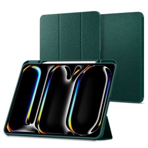 Apple iPad Pro 13 (2024), mappa tok, Smart Case, Spigen Urban Fit, sötétzöld