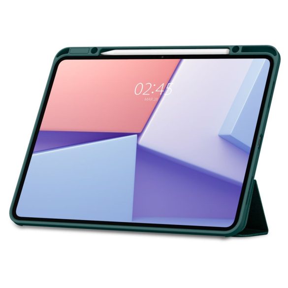 Apple iPad Pro 13 (2024), mappa tok, Smart Case, Spigen Urban Fit, sötétzöld