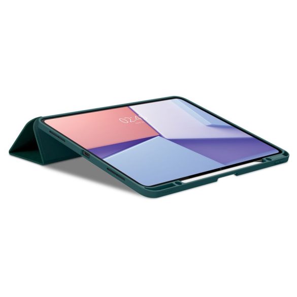 Apple iPad Pro 13 (2024), mappa tok, Smart Case, Spigen Urban Fit, sötétzöld