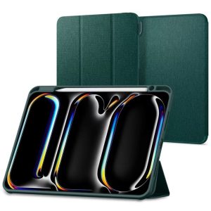 Apple iPad Pro 11 (2024), mappa tok, Smart Case, Spigen Urban Fit, sötétzöld