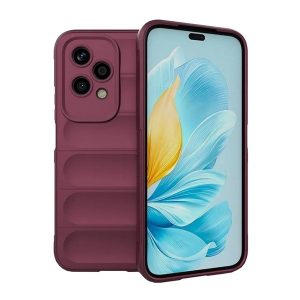 Huawei Honor 200 Lite, Szilikon tok, közepesen ütésálló, 3D minta, bordó