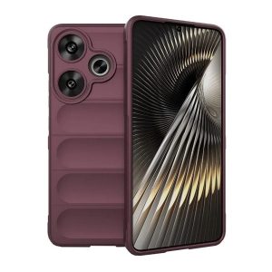 Xiaomi Redmi Turbo 3 / Poco F6, Szilikon tok, közepesen ütésálló, 3D minta, bordó