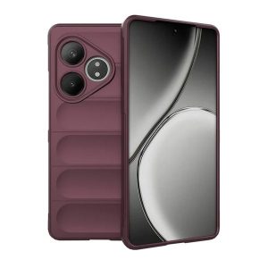 Realme GT6 / GT 6T / GT Neo6 / GT Neo6 SE, Szilikon tok, közepesen ütésálló, 3D minta, bordó