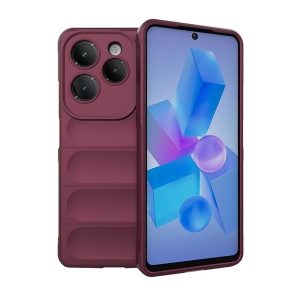 Infinix Hot 40 Pro, Szilikon tok, közepesen ütésálló, 3D minta, bordó