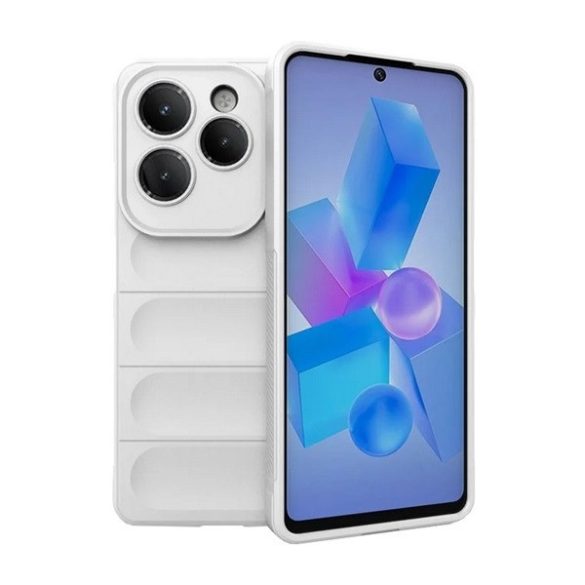 Infinix Hot 40 Pro, Szilikon tok, közepesen ütésálló, 3D minta, fehér