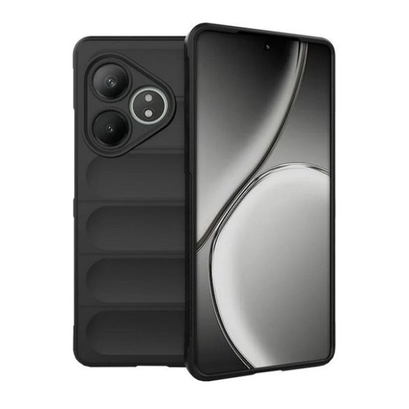 Realme GT6 / GT 6T / GT Neo6 / GT Neo6 SE, Szilikon tok, közepesen ütésálló, 3D minta, fekete