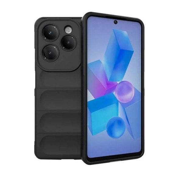 Infinix Hot 40 Pro, Szilikon tok, közepesen ütésálló, 3D minta, fekete