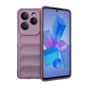 Infinix Hot 40 Pro, Szilikon tok, közepesen ütésálló, 3D minta, lila