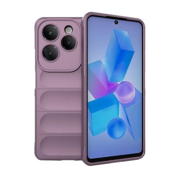 Infinix Hot 40 Pro, Szilikon tok, közepesen ütésálló, 3D minta, lila