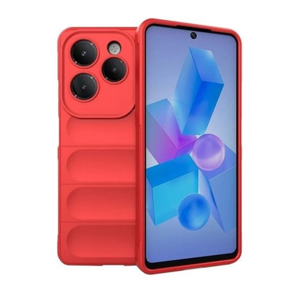 Infinix Hot 40 Pro, Szilikon tok, közepesen ütésálló, 3D minta, piros