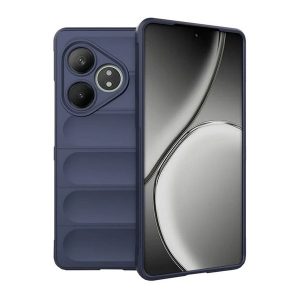 Realme GT6 / GT 6T / GT Neo6 / GT Neo6 SE, Szilikon tok, közepesen ütésálló, 3D minta, sötétkék