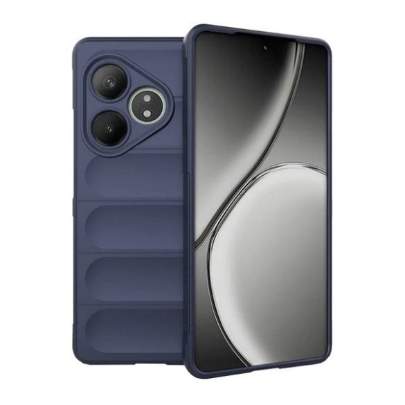 Realme GT6 / GT 6T / GT Neo6 / GT Neo6 SE, Szilikon tok, közepesen ütésálló, 3D minta, sötétkék