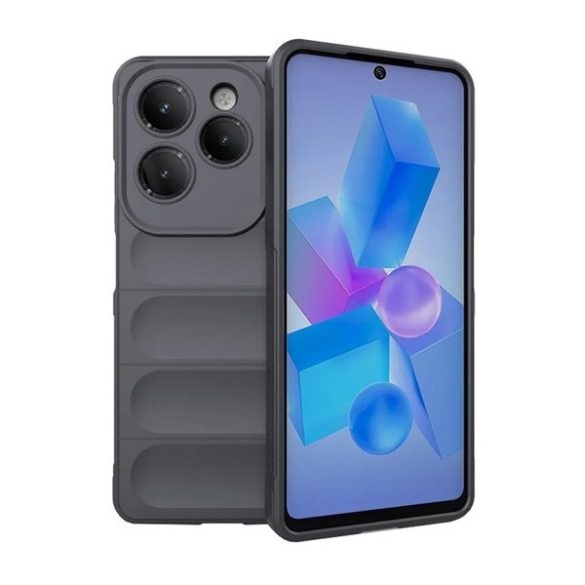 Infinix Hot 40 Pro, Szilikon tok, közepesen ütésálló, 3D minta, sötétszürke