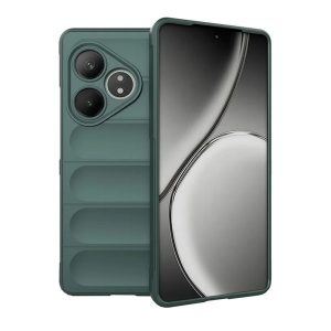 Realme GT6 / GT 6T / GT Neo6 / GT Neo6 SE, Szilikon tok, közepesen ütésálló, 3D minta, sötétzöld