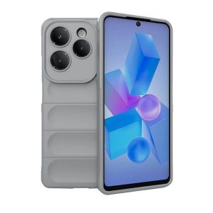 Infinix Hot 40 Pro, Szilikon tok, közepesen ütésálló, 3D minta, világosszürke