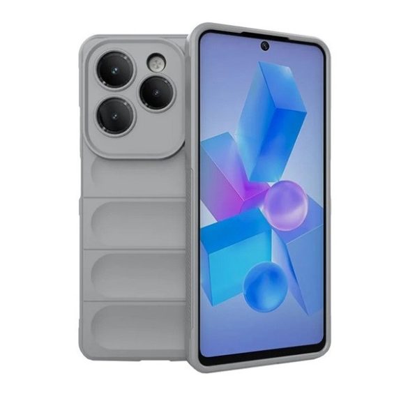 Infinix Hot 40 Pro, Szilikon tok, közepesen ütésálló, 3D minta, világosszürke