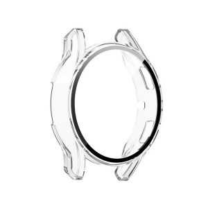 Samsung Galaxy Watch 4 / 5 / 6 / FE (40 mm), Műanyag védőkeret, kijelzővédő üveggel, közepesen ütésálló, szíj nélkül, átlátszó