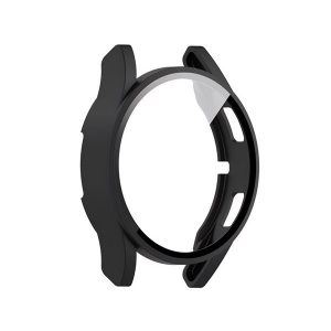 Samsung Galaxy Watch 4 / 5 / 6 / FE (40 mm), Műanyag védőkeret, kijelzővédő üveggel, közepesen ütésálló, szíj nélkül, fekete