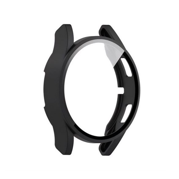 Samsung Galaxy Watch 4 / 5 / 6 / FE (40 mm), Műanyag védőkeret, kijelzővédő üveggel, közepesen ütésálló, szíj nélkül, fekete