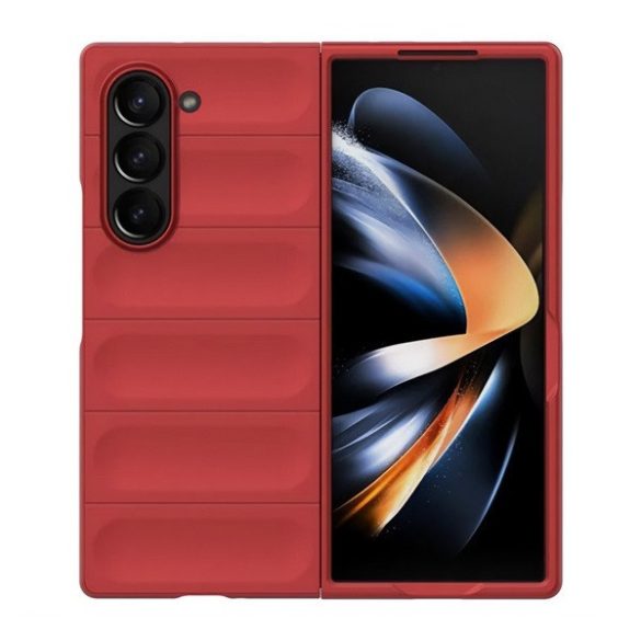 Samsung Galaxy Z Fold6 SM-F956B, Műanyag hátlap védőtok, közepesen ütésálló, 3D minta, piros