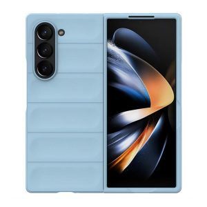 Samsung Galaxy Z Fold6 SM-F956B, Műanyag hátlap védőtok, közepesen ütésálló, 3D minta, világoskék