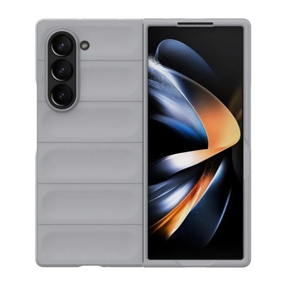 Samsung Galaxy Z Fold6 SM-F956B, Műanyag hátlap védőtok, közepesen ütésálló, 3D minta, világosszürke