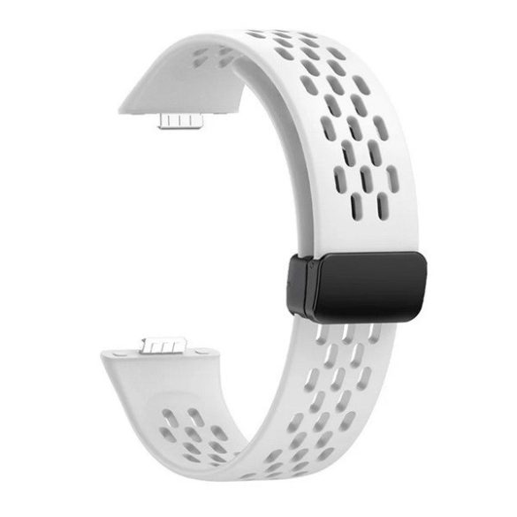 Huawei Watch Fit 3, szilikon pótszíj, lyukacsos, légáteresztő, fehér