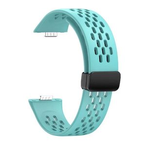 Huawei Watch Fit 3, szilikon pótszíj, lyukacsos, légáteresztő, világoskék