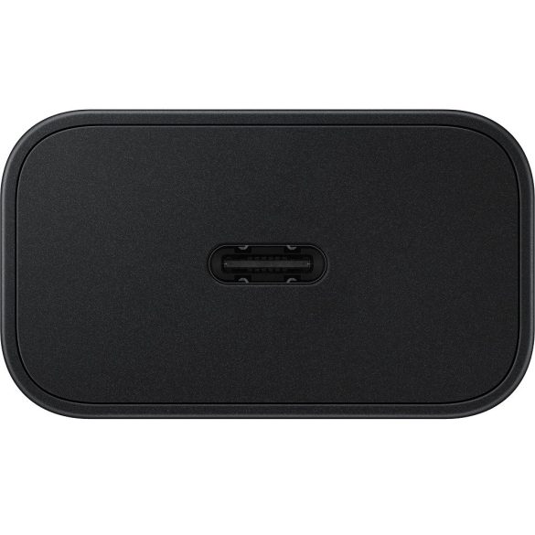 Hálózati töltő adapter, 25W, USB Type-C aljzat, USB Type-C - USB Type-C kábellel, PD, PDO / PPS, GaN, gyorstöltés, Samsung, fekete, gyári