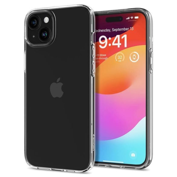 Apple iPhone 15, Szilikon tok, Spigen Crystal Flex, átlátszó