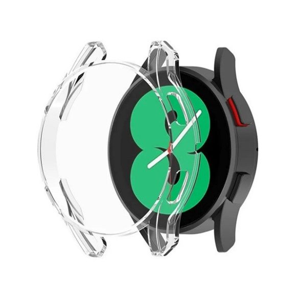 Samsung Galaxy Watch 4 / 5 / 6 / FE (40 mm), Szilikon védőkeret, közepesen ütésálló, szíj nélkül, átlátszó