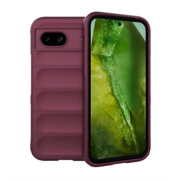 Google Pixel 8a, Szilikon tok, közepesen ütésálló, 3D minta, bordó