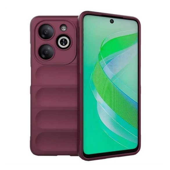 Infinix Smart 8 (X6525), Szilikon tok, közepesen ütésálló, 3D minta, bordó