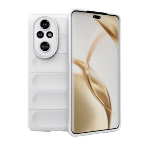 Huawei Honor 200 Pro, Szilikon tok, közepesen ütésálló, 3D minta, fehér