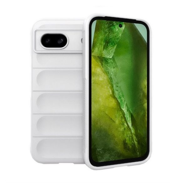 Google Pixel 8a, Szilikon tok, közepesen ütésálló, 3D minta, fehér