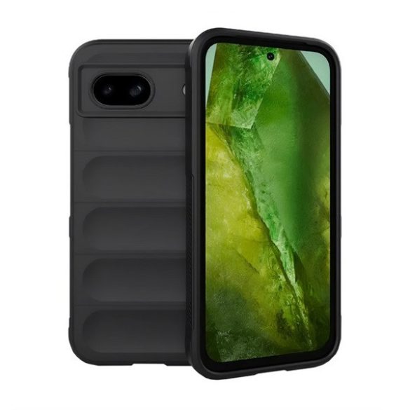 Google Pixel 8a, Szilikon tok, közepesen ütésálló, 3D minta, fekete