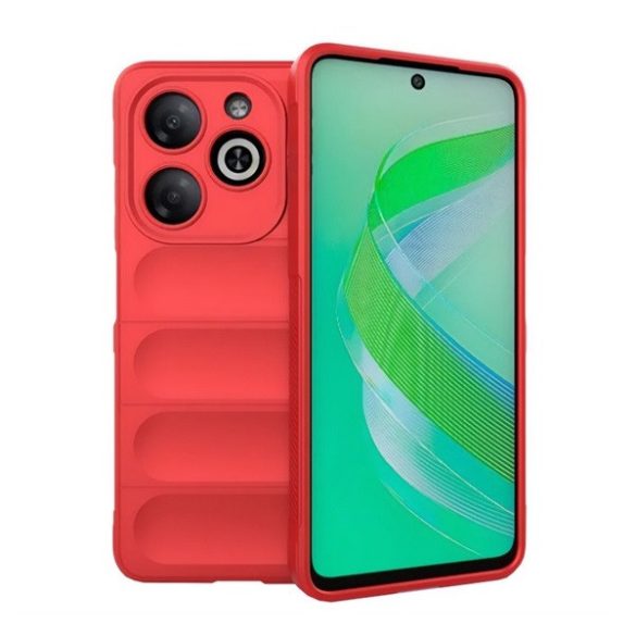 Infinix Smart 8 (X6525), Szilikon tok, közepesen ütésálló, 3D minta, piros