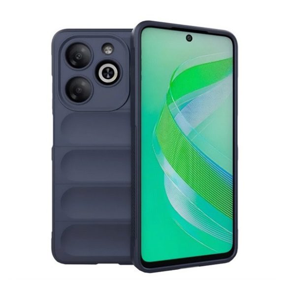 Infinix Smart 8 (X6525), Szilikon tok, közepesen ütésálló, 3D minta, sötétkék