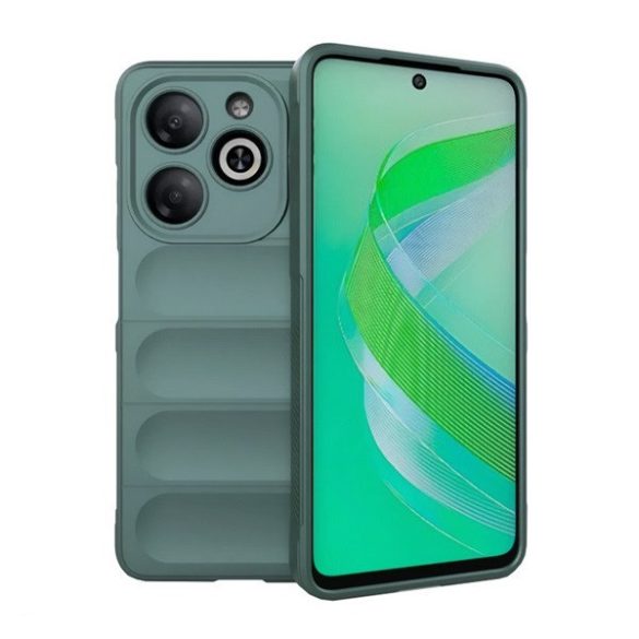 Infinix Smart 8 (X6525), Szilikon tok, közepesen ütésálló, 3D minta, sötétzöld