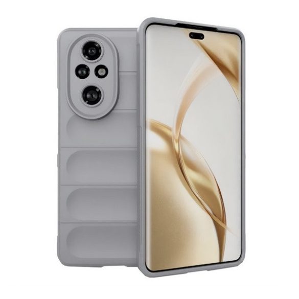 Huawei Honor 200 Pro, Szilikon tok, közepesen ütésálló, 3D minta, világosszürke
