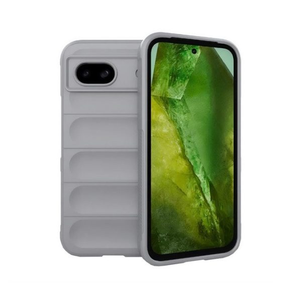 Google Pixel 8a, Szilikon tok, közepesen ütésálló, 3D minta, világosszürke