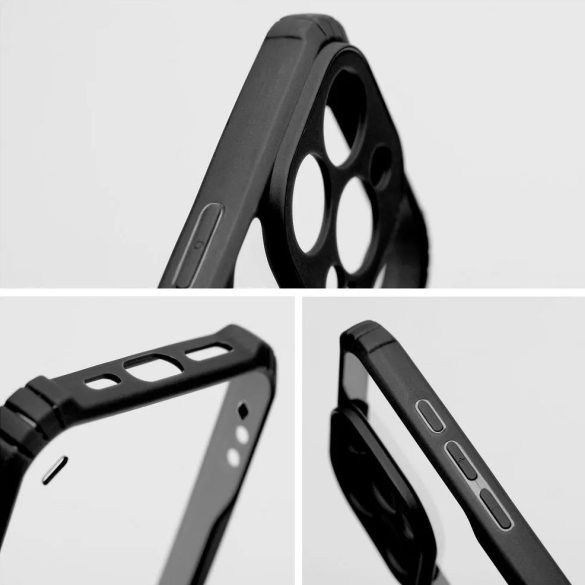 Huawei Nova 11 SE / 12 SE, Szilikon tok, közepesen ütésálló, légpárnás sarok, akril hátlap, Anti-Drop Case, átlátszó/fekete