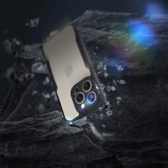 Huawei Nova 11 SE / 12 SE, Szilikon tok, közepesen ütésálló, légpárnás sarok, akril hátlap, Anti-Drop Case, átlátszó/fekete