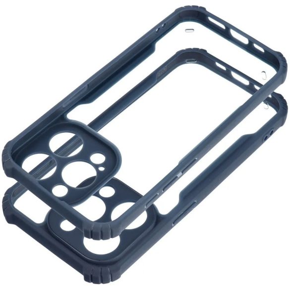 Huawei Nova 11 SE / 12 SE, Szilikon tok, közepesen ütésálló, légpárnás sarok, akril hátlap, Anti-Drop Case, átlátszó/sötétkék