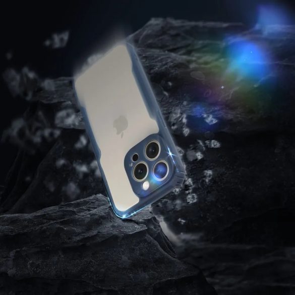 Huawei Nova 11 SE / 12 SE, Szilikon tok, közepesen ütésálló, légpárnás sarok, akril hátlap, Anti-Drop Case, átlátszó/sötétkék